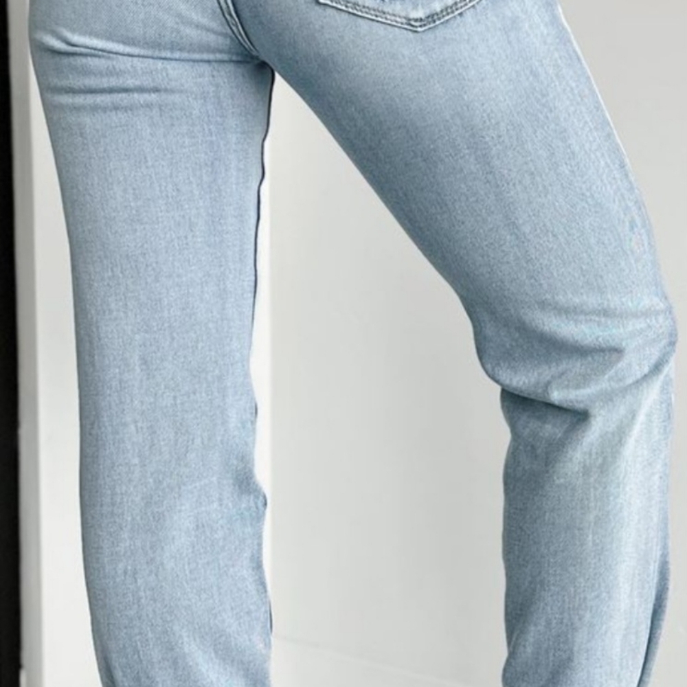 KanCan Ankle Tie Distressed Jeans/Joggers, NWT, 3/25, Light Wash, Cute & Fun!